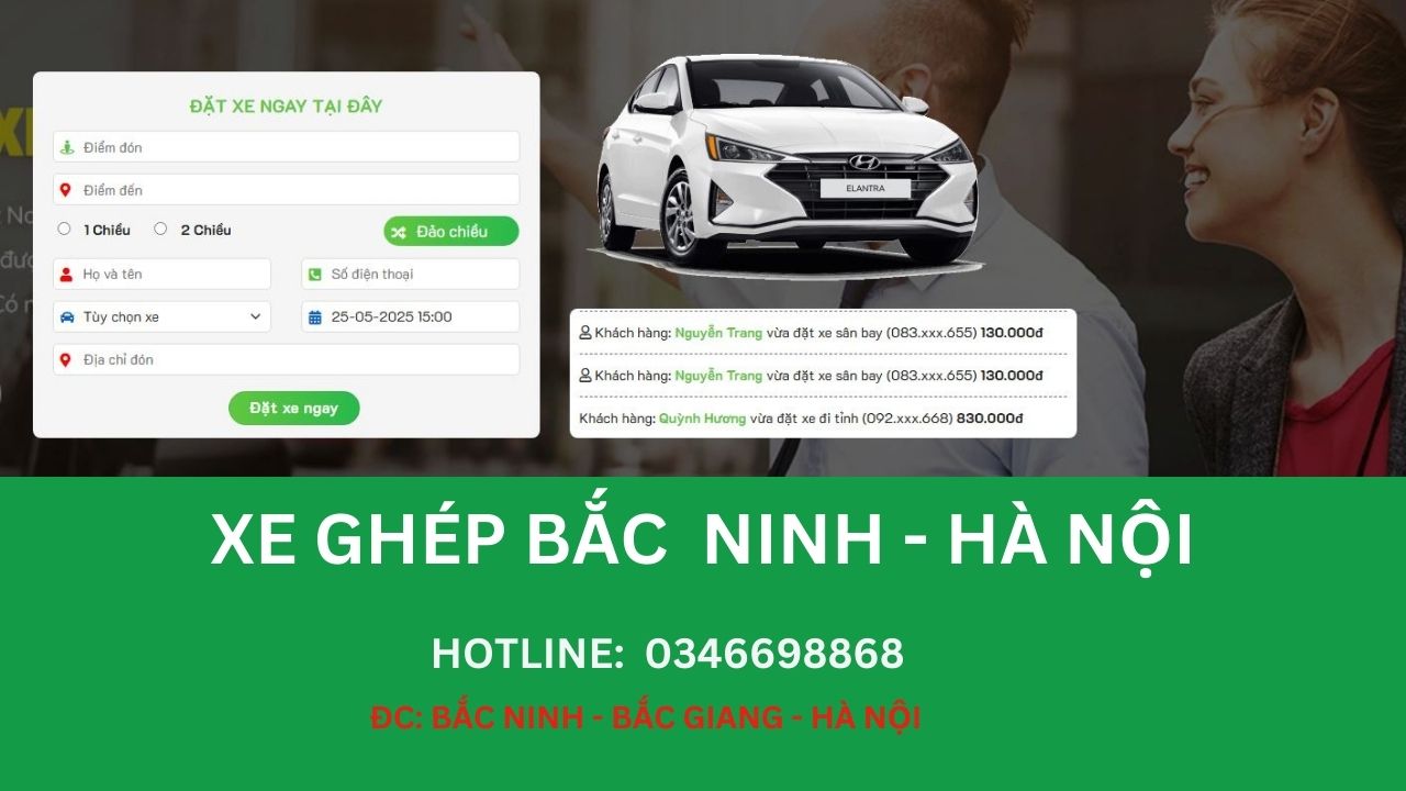 Xe ghép Bắc Ninh Hà Nội giá rẻ
